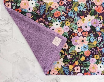 Garden Party Burgundy Rifle Paper Co Dish Drying Mat