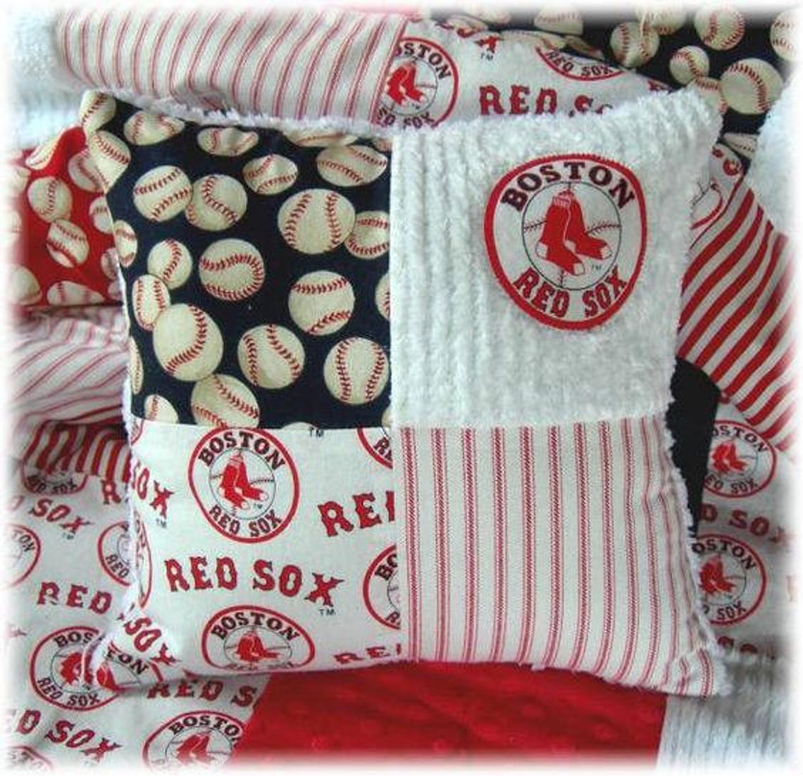 Boston Red Sox Baseball Any Team Baby Quilt and Pillow Bedding Etsy