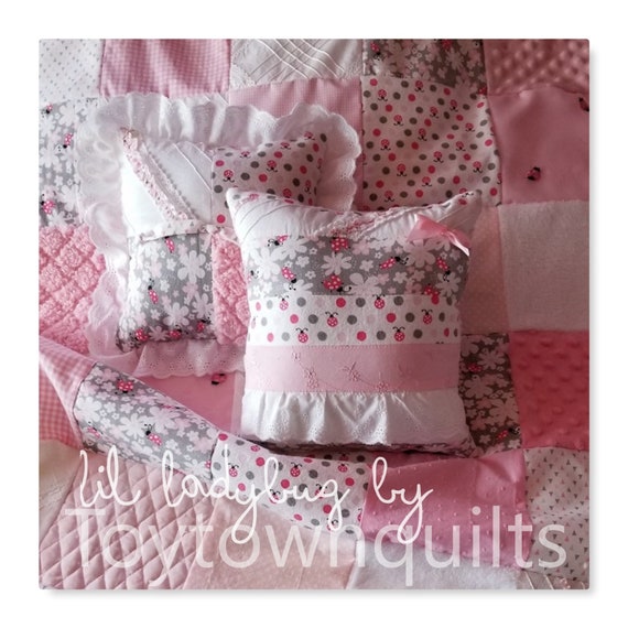 Custom Vintage Chenille Ladybug Baby Girl Bedding Set Etsy UK