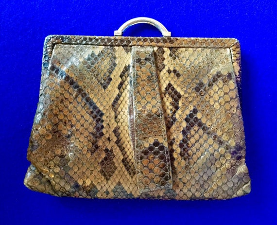 1930s Vintage Snakeskin Clutch Bag . - image 2
