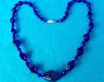 Neiger Brothers Dark Blue Necklace in Triangular/Diamond form