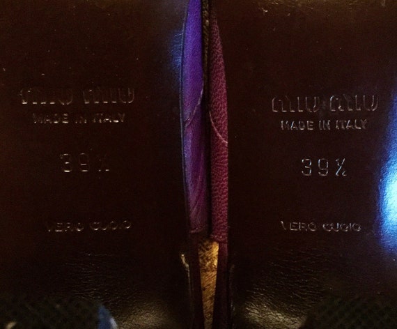 Vintage 90s Miu Miu Purple Leather Shoes with Pee… - image 6