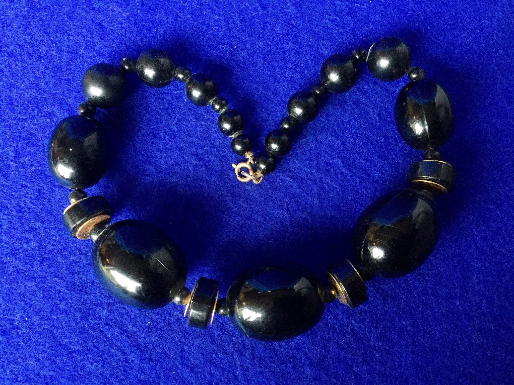 Vintage 1920 Art Deco Lucite Choker with Brass Spacers