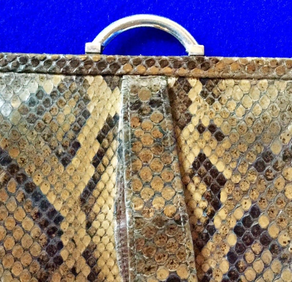 1930s Vintage Snakeskin Clutch Bag . - image 9