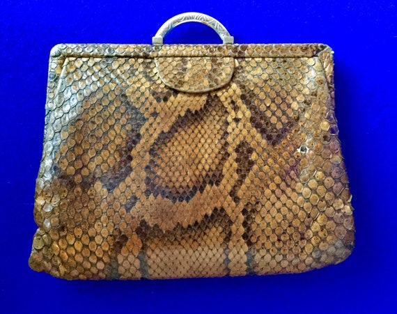 1930s Vintage Snakeskin Clutch Bag . - image 1