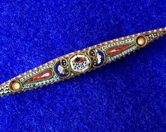 Clips à Cheveux Vintage En Micro-mosaïque Dorée - Pierre - Origine France
