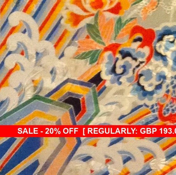 Antique 1930s Art Deco Japanese Scarf.
