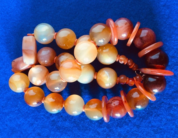 1930s Art Deco Carnelian Necklace 22 Inches - image 3