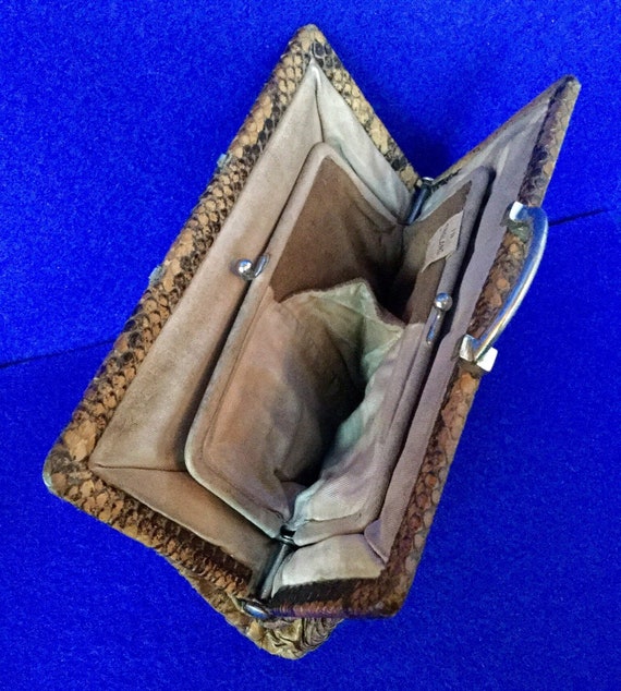 1930s Vintage Snakeskin Clutch Bag . - image 4