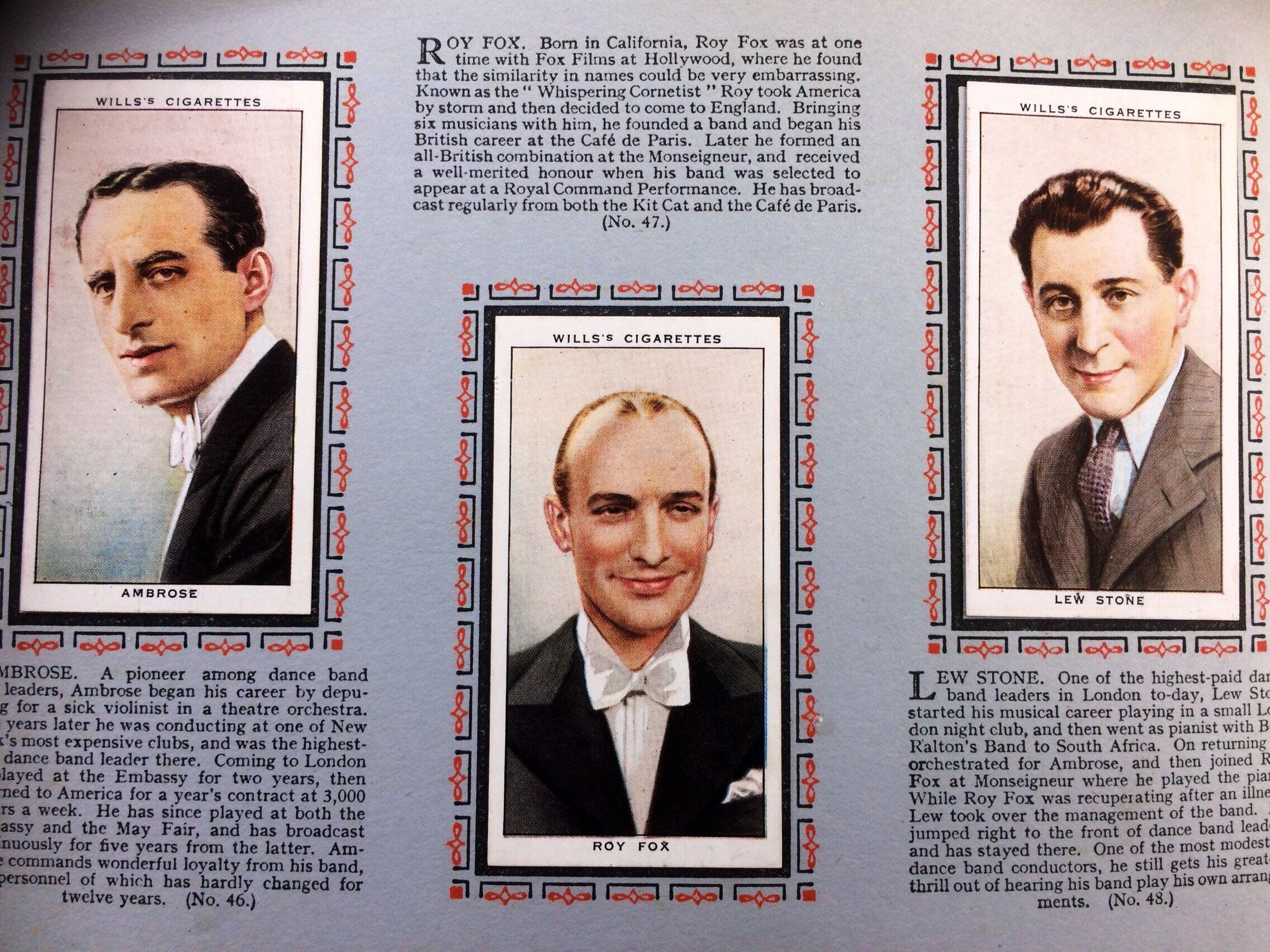 Wills Cigarette Cards Radio Celebrities Series One and Series Two 1934 &  1935