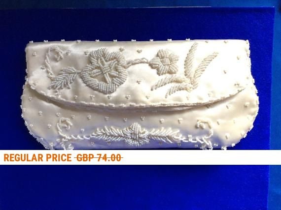 1930s Vintage Beaded Wedding Clutch Purse