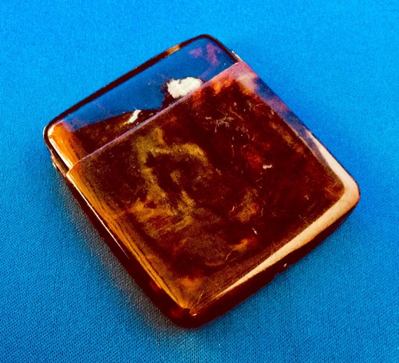 Antique Victorian Faux Tortoiseshell Cigarette Case - Celluloid Standing  Case