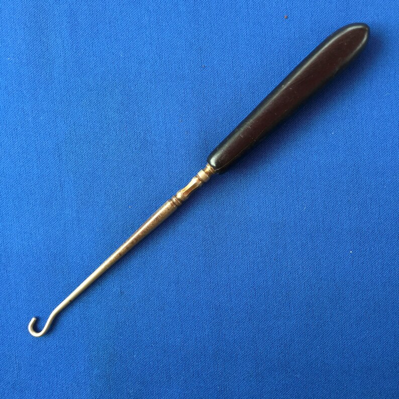 Ebony Handle /& Metal Hook Victorian Buttonhook
