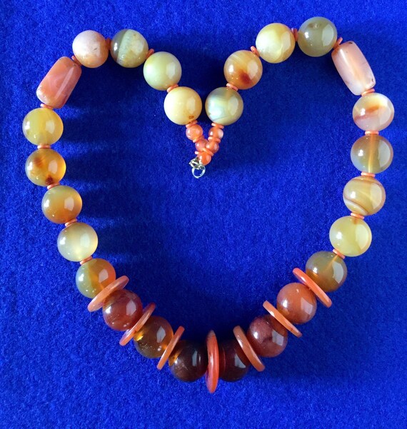 1930s Art Deco Carnelian Necklace 22 Inches - image 7