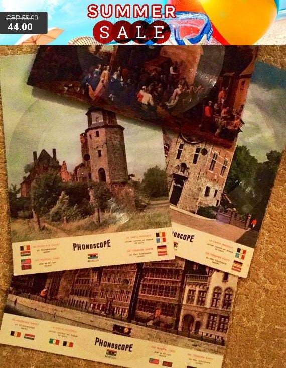 Four Rare 1950s Vintage Phonoscope Postcard Records From Ago Etsy