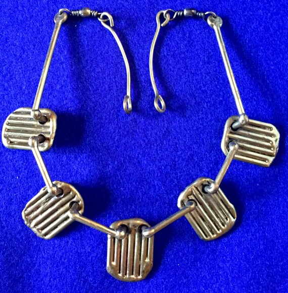 Unique 1970s Brass Brutalist Art Jewellery Neckla… - image 4
