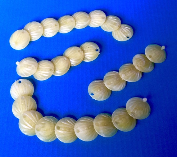 Vintage Pale yellow , flat , Poppit Beads - image 6