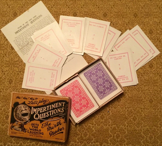 128 Questions H P G and S Ltd 1920s Impertinent Questions an Original Party Game with 64 Cards