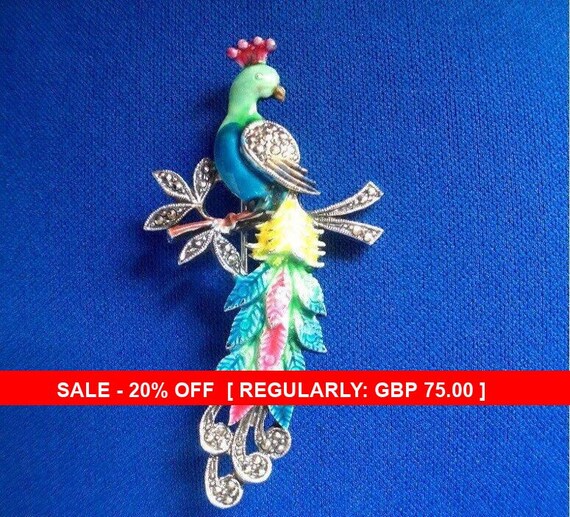 Marcasite Bird Of Paradise Brooch