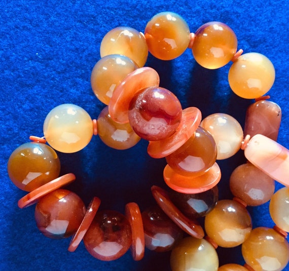 1930s Art Deco Carnelian Necklace 22 Inches - image 6