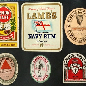 1950s Collection of One Hundred Plus Wine Cider and Beer Paper Labels in a 48 Page Album