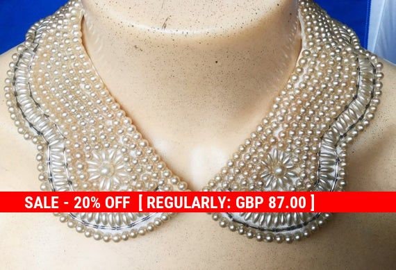 1920s Faux Pearl Peter Pan Collar