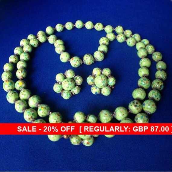 1930s Italian Bohemian Necklace & Earrings Set