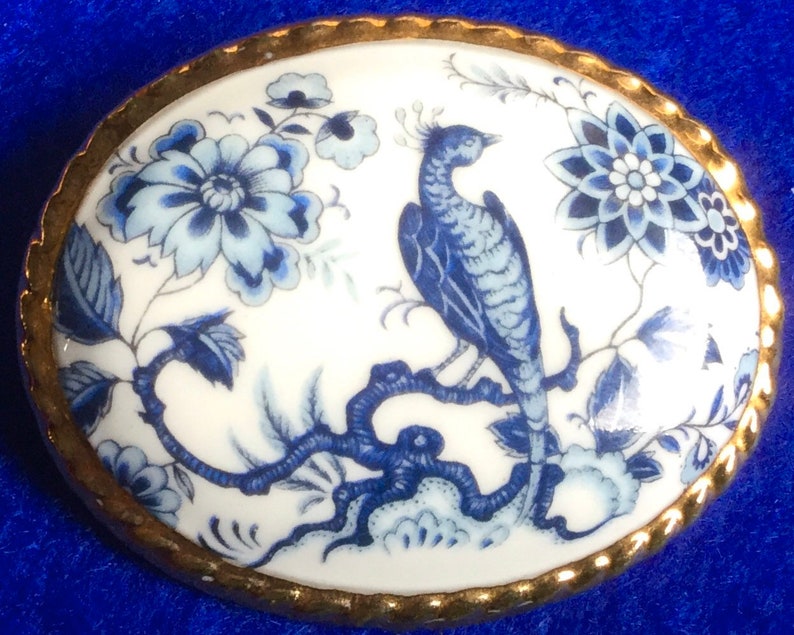 Beautiful Oval Aynsley Fine Bone China Brooch Etsy