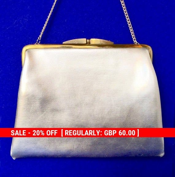 Vintage 1950s Silver Lame Handbag