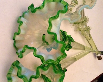 Stourbridge Art Nouveau Epergne Trio