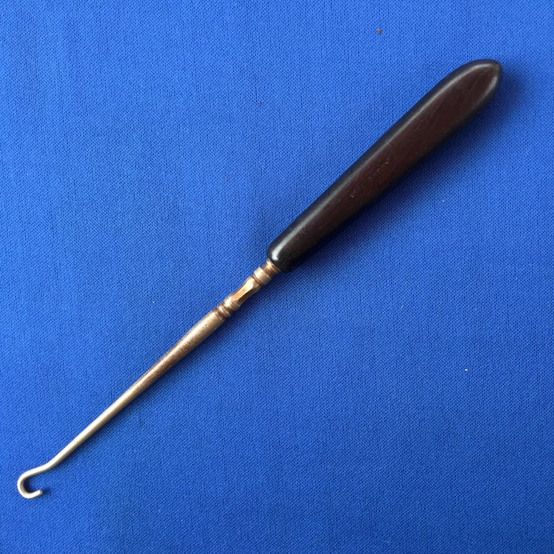 Ebony Handle /& Metal Hook Victorian Buttonhook