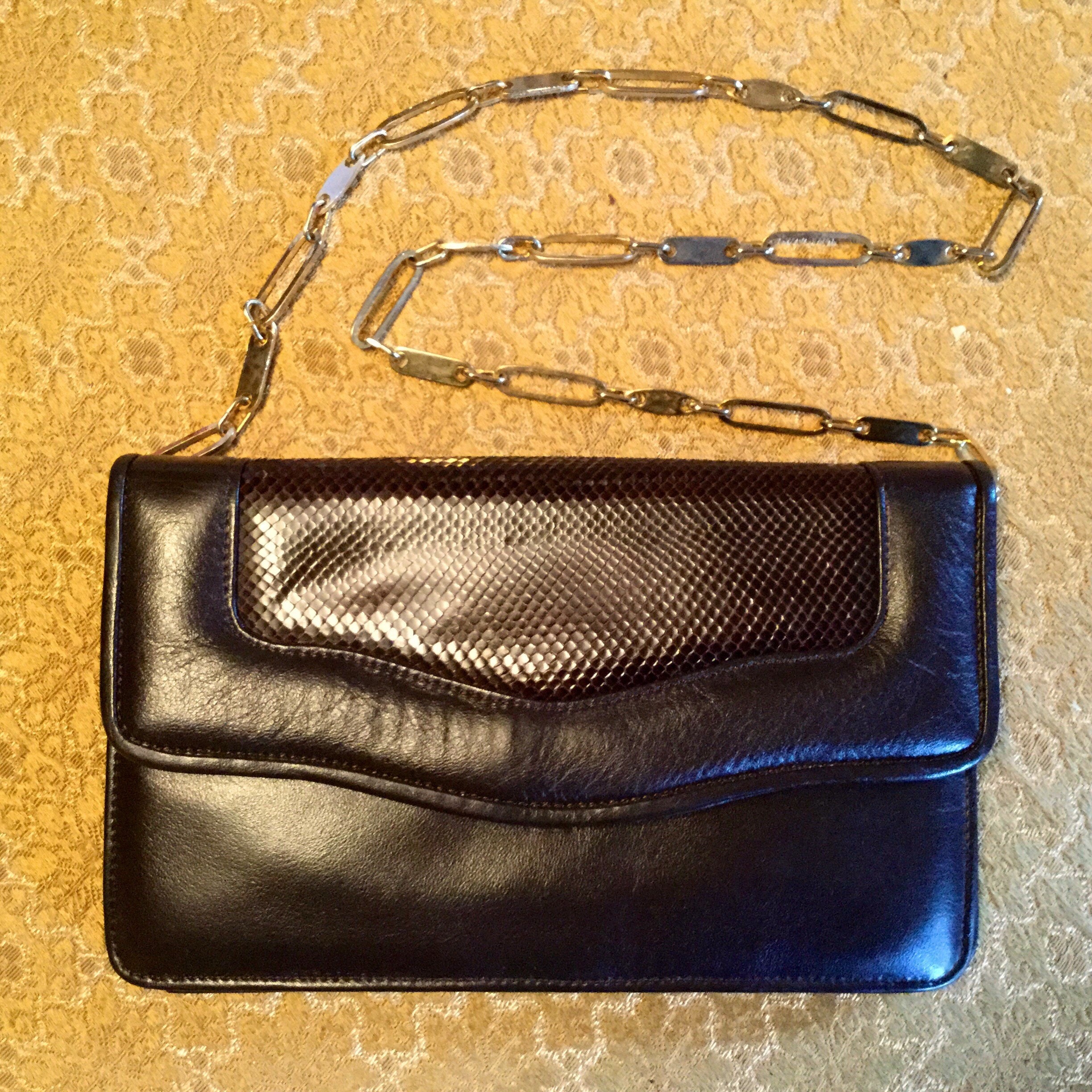 Vintage 1950s Henri Buenos Aries Leather Clutch/shoulder Bag