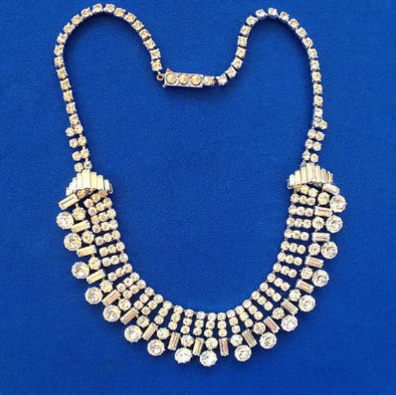 1930s Art Deco Rhinestone Necklace - image 2