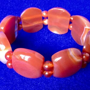 1960s Vintage Carnelian Bracelet in Eight Sections with Spacers