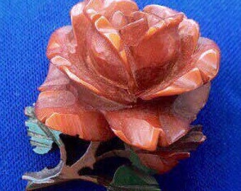 1930s Celluloid Rose Brooch