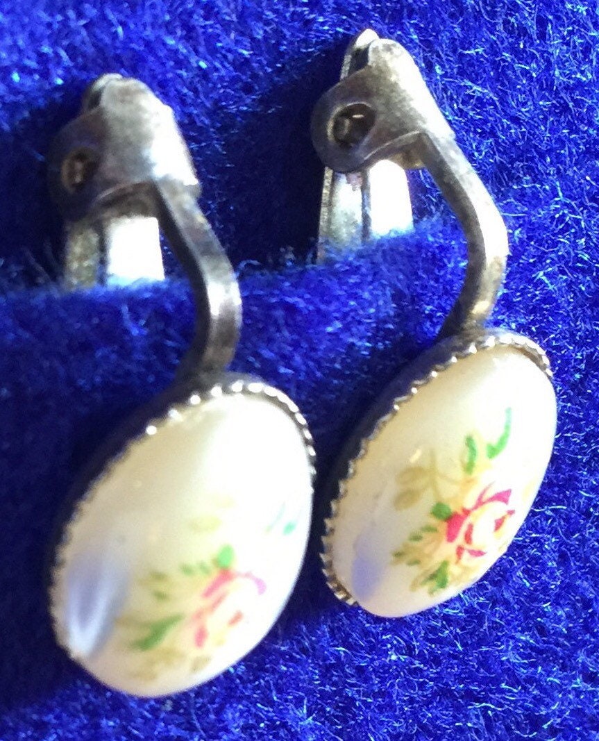 Clips à Cheveux En Nacre Et Métal Blanc - Style Années 80/90 - Vintage - Occasion - Sans Marque