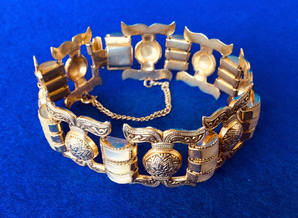 Damascene Bracelet 1950s Toledo Gold or Damascene Bracelet - Etsy
