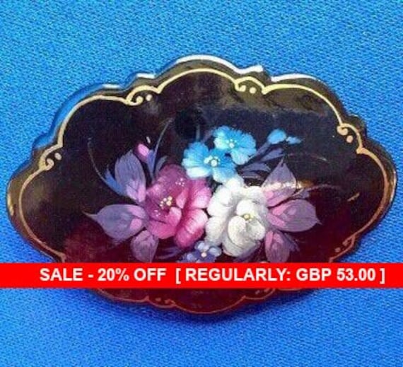 Hand-painted Russian Lacquer Brooch