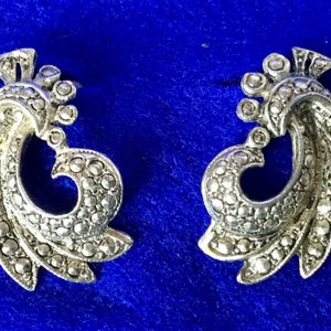 1940s Vintage Jugendstil Markasit OhrclipsDiese Ohrringe sind einfach entzückend. Die Linien sind ausgesprochen im Jugendstil gehalten.