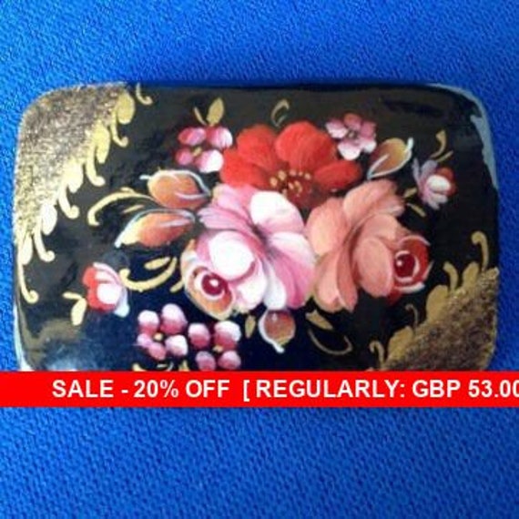 Hand-painted Russian Lacquer Brooch