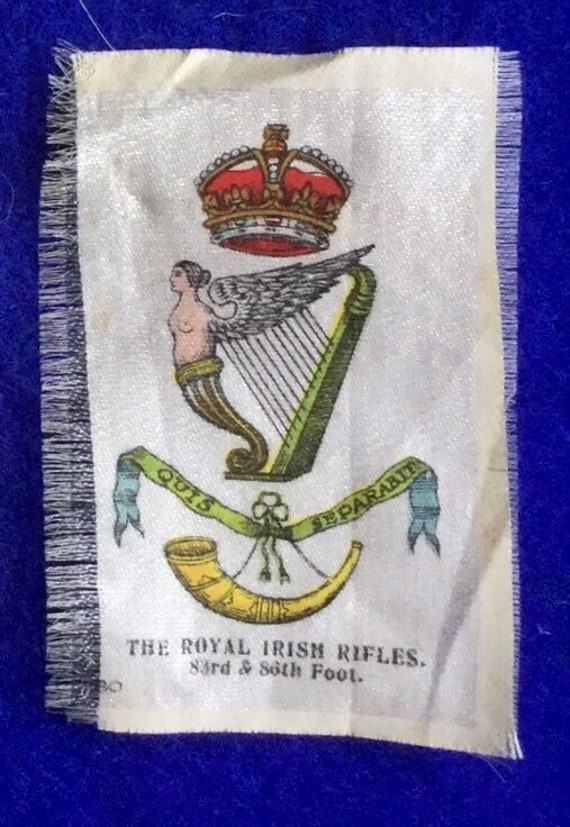 bdv cigarette cards Antique 1922 Original Royal Irish Rifles 83rd & 86th Foot Number 80 SINGLE  Silk BDV Cigarette Card from Godfrey Philips Ltd