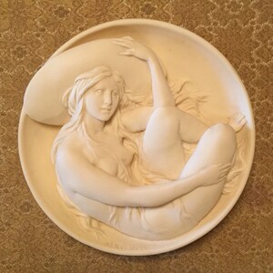 Collectible Studio Dante di Volteradice Alabaster Plate of Sergio Benvenutti&#39;s &quot;Erato&quot; - Limited Edition High Relief Plate Numbered AA0078