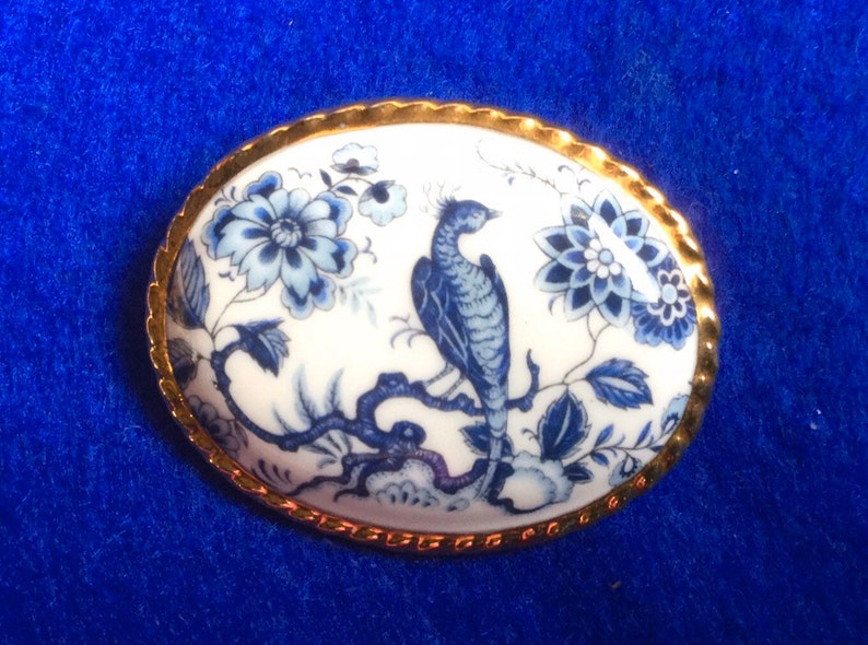 Beautiful Oval Aynsley Fine Bone China Brooch Etsy