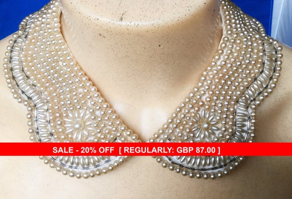 1920s Faux Pearl Peter Pan Collar
