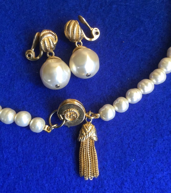 Baroque Pearl Choker and Clip Earrings from Sonia… - image 2