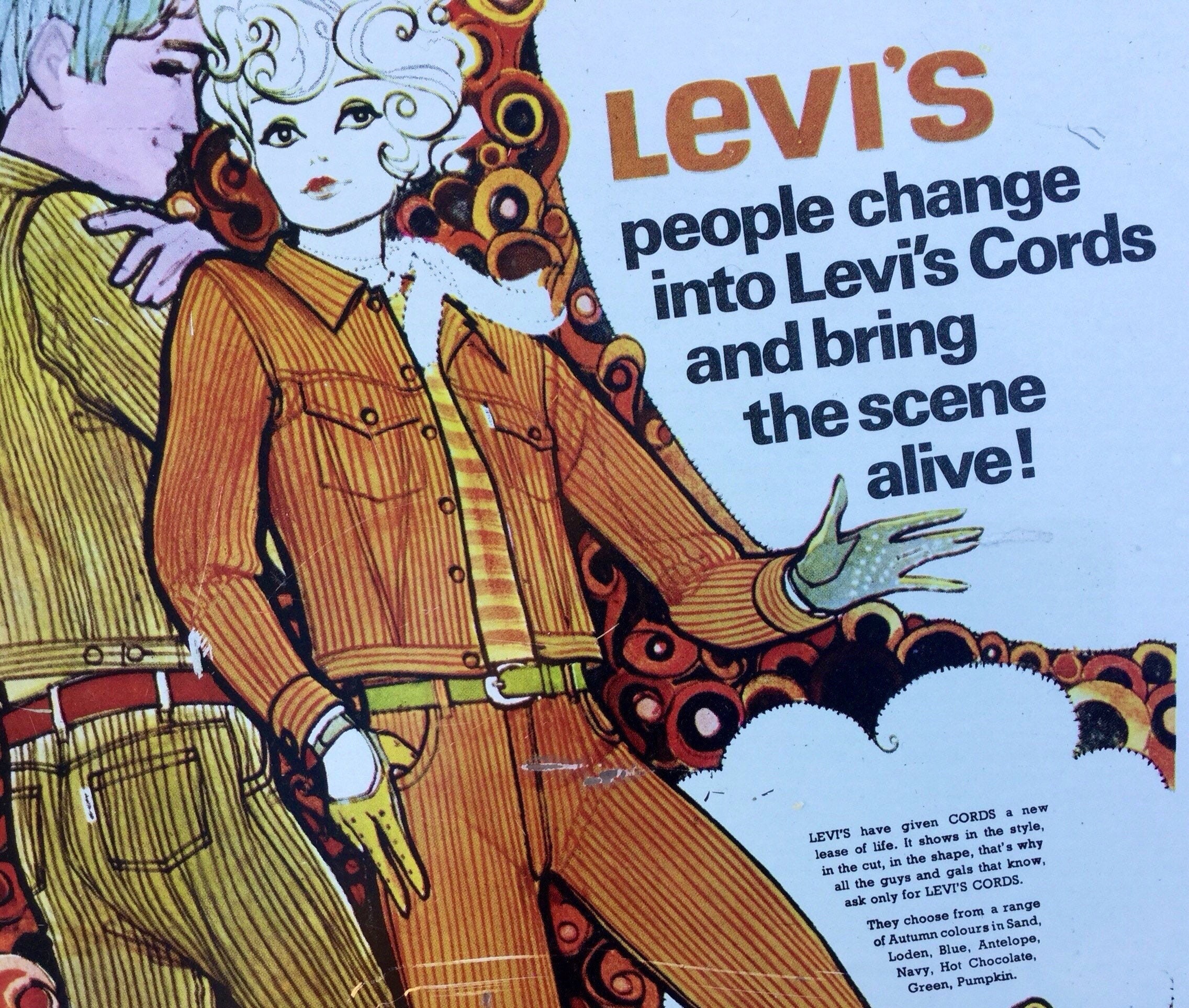 1968 Levis Metallic Advertising Sheet 