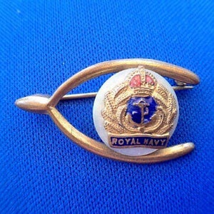 Royal Navy Wishbone Sweetheart Brooch