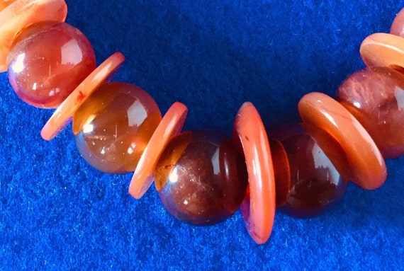 1930s Art Deco Carnelian Necklace 22 Inches - image 1