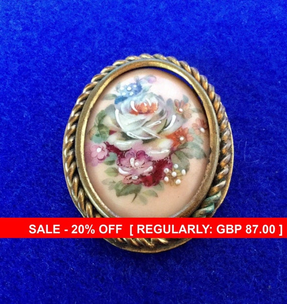 1920s Antique French Limoges Hand Painted Floral P