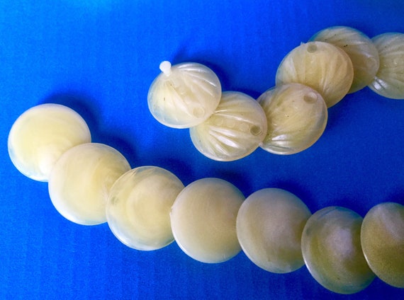 Vintage Pale yellow , flat , Poppit Beads - image 4